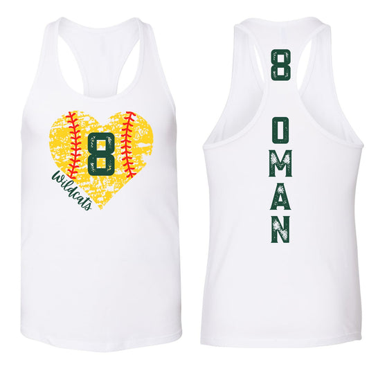 Custom Bella Racerback tank  / Wildcat Softball